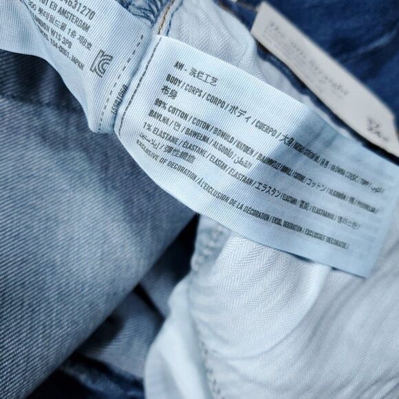 Abercrombie 90s Straight Ultra High Rise Jeans Blue Ripped Distressed Size 24 37 - Picture 7 of 11